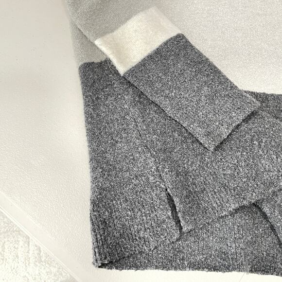 LOFT Gray Color Block Scoop Neck Long Sleeve Pullover Sweater S - Picture 5 of 10